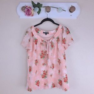 Sara Michelle | Sheer Floral Pink Blouse 🌸💖